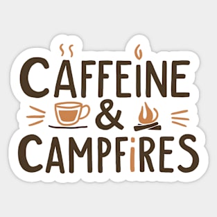 Caffeine and Campfire Hiking and Camping Sticker